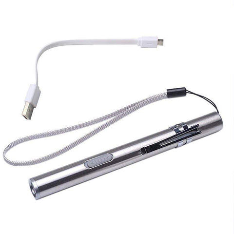 USB ladattava LED taskulamppu avainremmillä-Jahtimaailma.fi